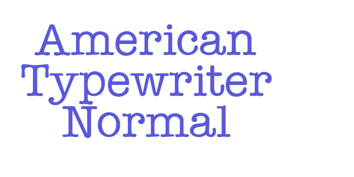 American Typewriter Normal Font Download