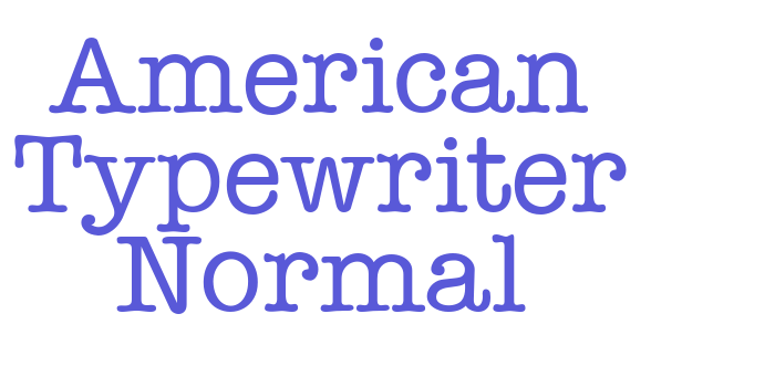 American Typewriter Normal Font