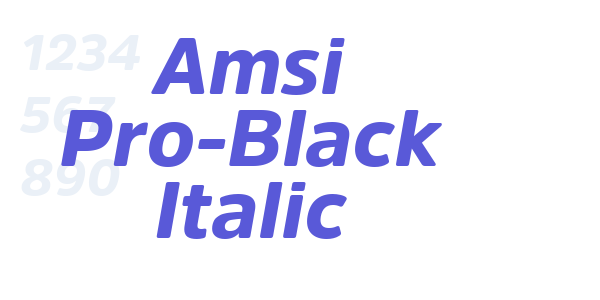 Amsi Pro-Black Italic font free