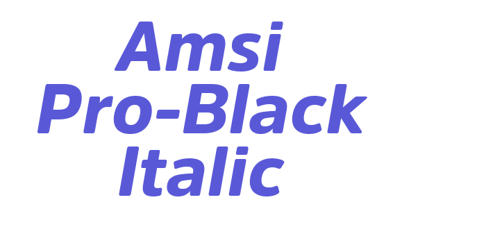 Amsi Pro-Black Italic Font