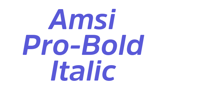 Amsi Pro-Bold Italic Font