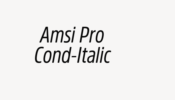 Amsi Pro Cond-Italic font download