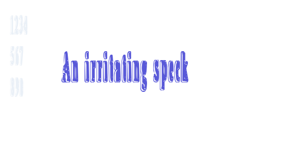 An irritating speck font