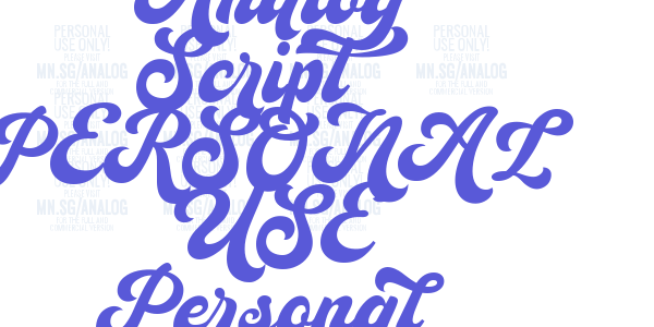 Analog Script PERSONAL USE Personal font free