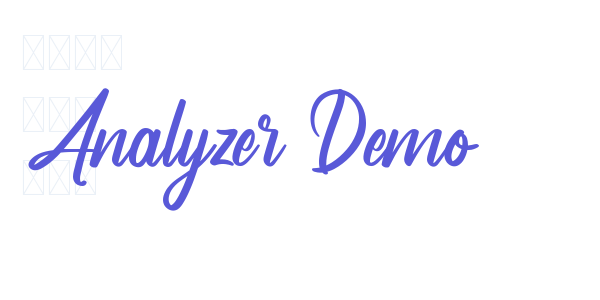 Analyzer Demo font free