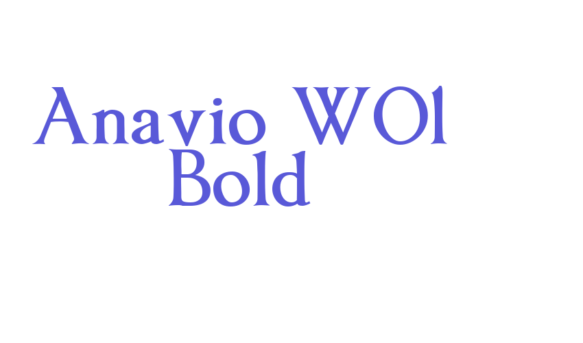 Anavio W01 Bold Font