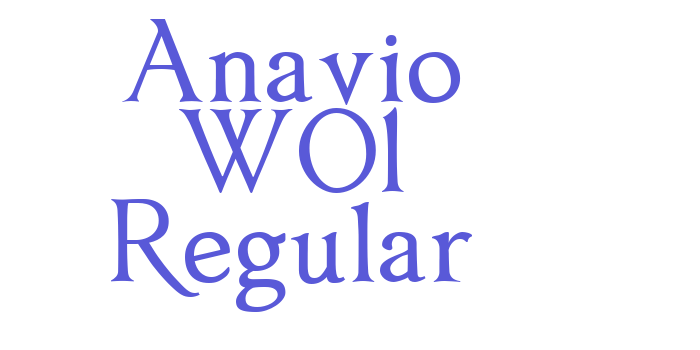 Anavio W01 Regular Font