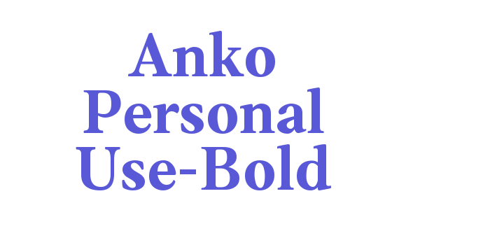 Anko Personal Use-Bold Font Download