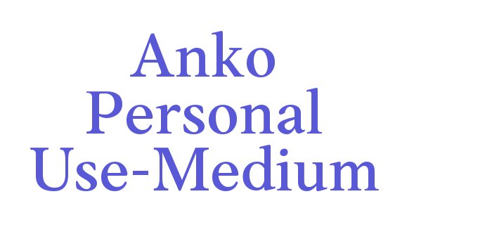 Anko Personal Use-Medium Font Download