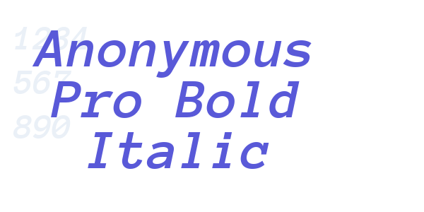 Anonymous Pro Bold Italic font free