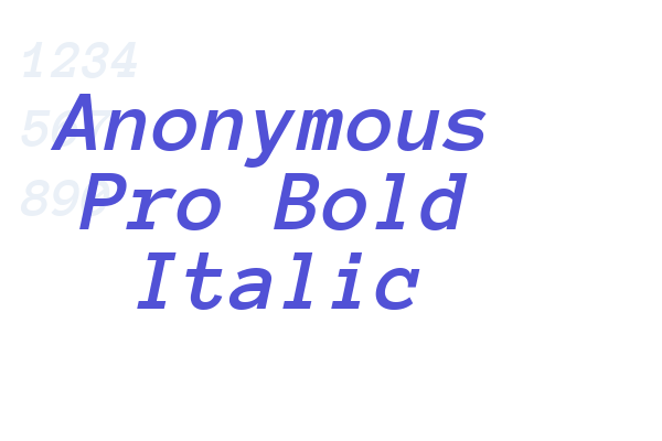 Anonymous Pro Bold Italic
