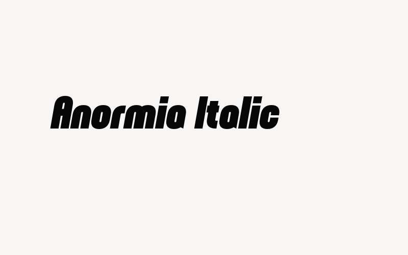 Anormia Italic Font