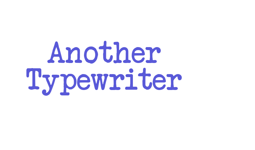 Another Typewriter Font Download