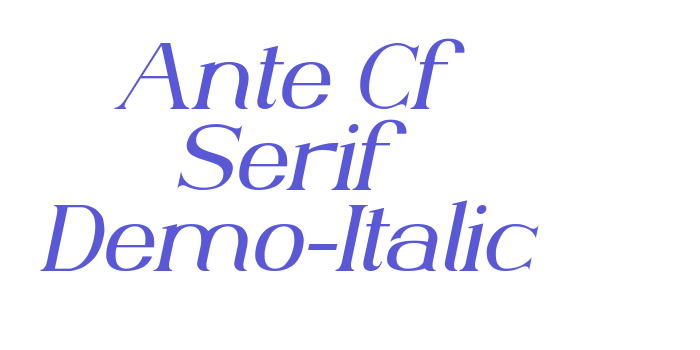 Ante Cf Serif Demo-Italic Font Download