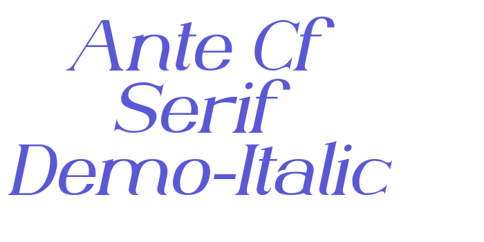 Ante Cf Serif Demo-Italic Font