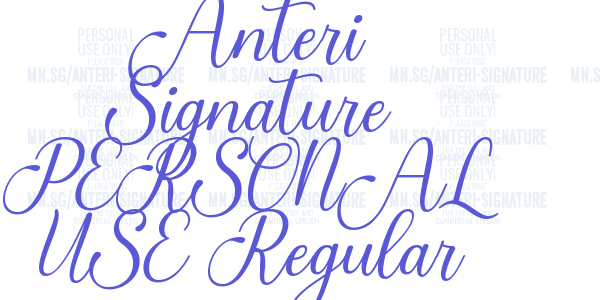 Anteri Signature PERSONAL USE Regular font free