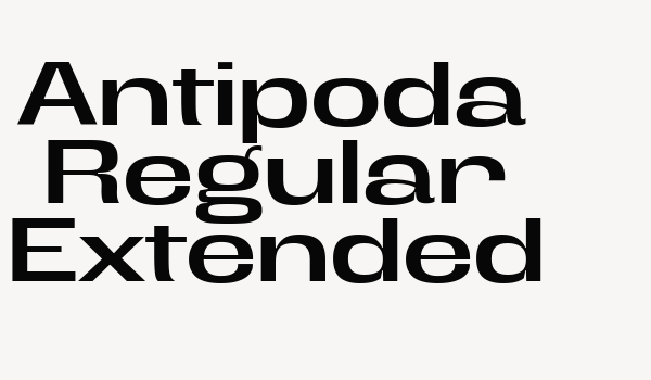 Antipoda Regular Extended Font