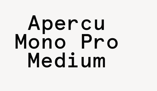 Apercu Mono Pro Medium Font