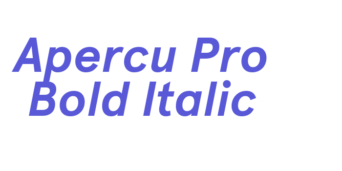 Apercu Pro Bold Italic Font