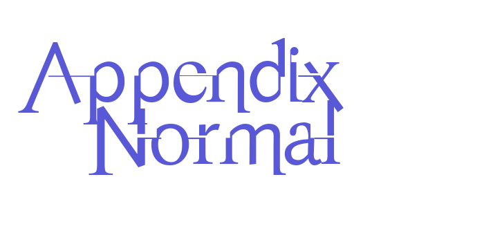 Appendix   Normal Font