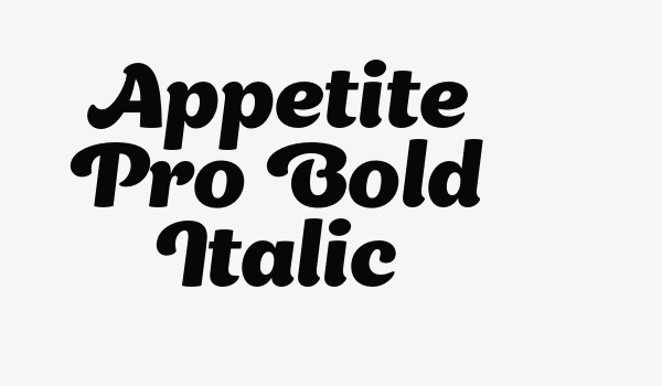 Appetite Pro Bold Italic Font