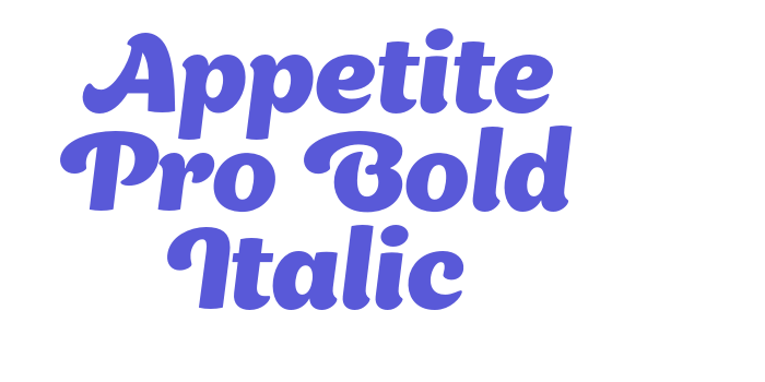 Appetite Pro Bold Italic Font