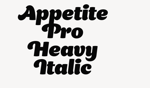 Appetite Pro Heavy Italic Font