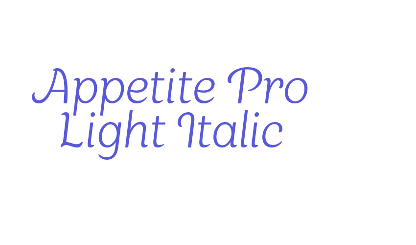 Appetite Pro Light Italic Font Download