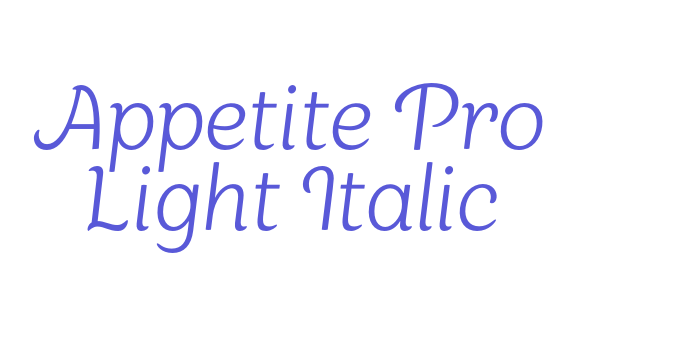 Appetite Pro Light Italic Font Download