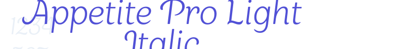 Appetite Pro Light Italic-font