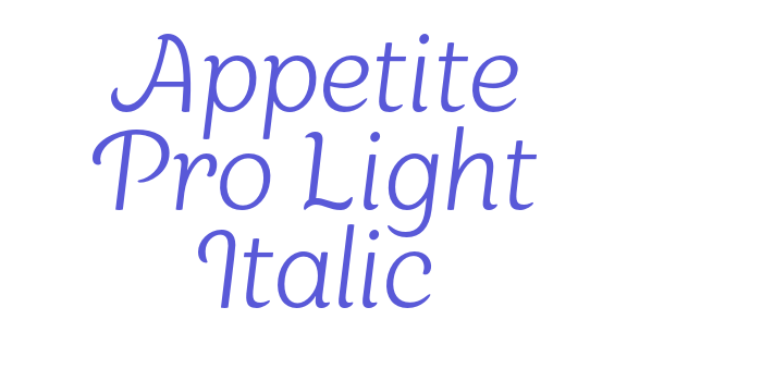 Appetite Pro Light Italic Font