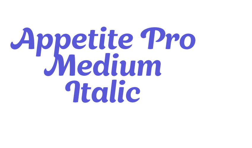 Appetite Pro Medium Italic Font Download