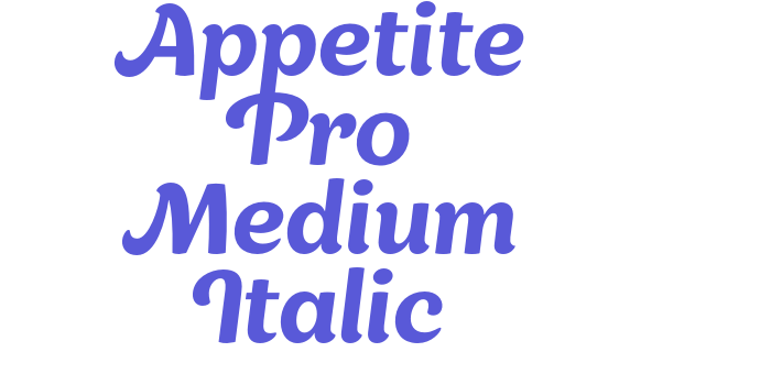 Appetite Pro Medium Italic Font Download