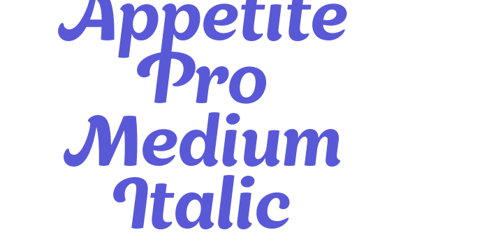 Appetite Pro Medium Italic Font