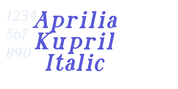 Aprilia Kupril Italic font