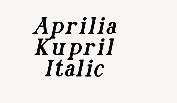 Aprilia Kupril Italic Font