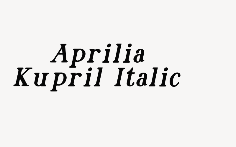 Aprilia Kupril Italic Font