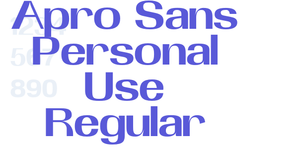 Apro Sans Personal Use Regular font free