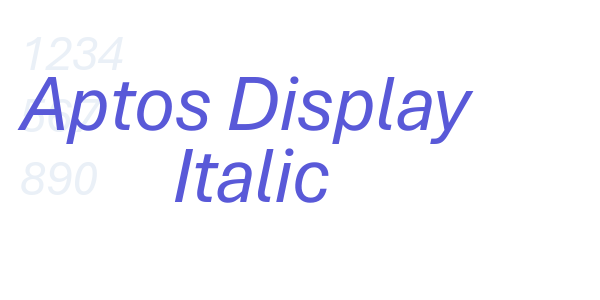 Aptos Display Italic font free