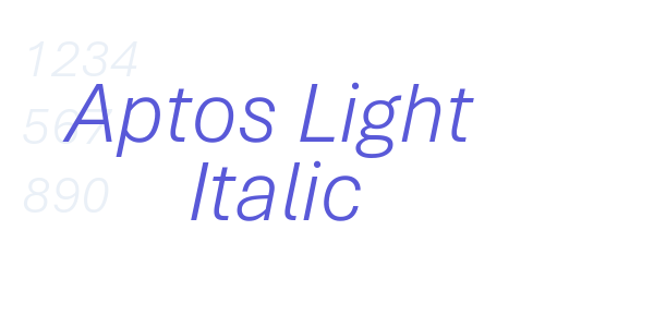 Aptos Light Italic font free