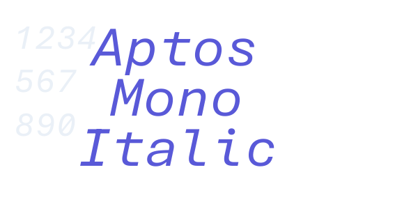 Aptos Mono Italic font free