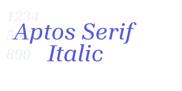 Aptos Serif Italic font free