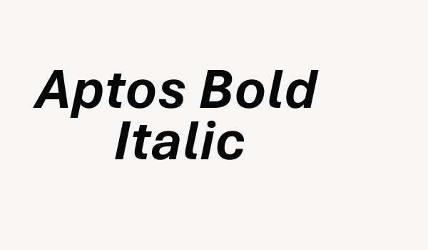 Aptos Bold Italic Font