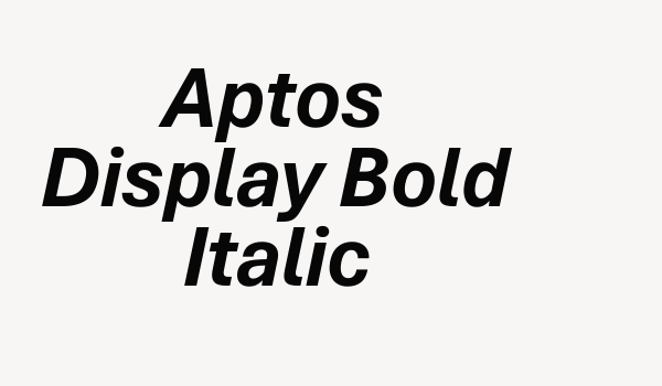 Aptos Display Bold Italic Font