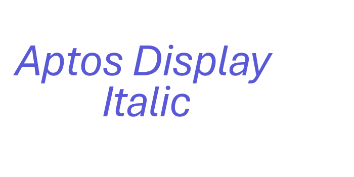 Aptos Display Italic Font Download