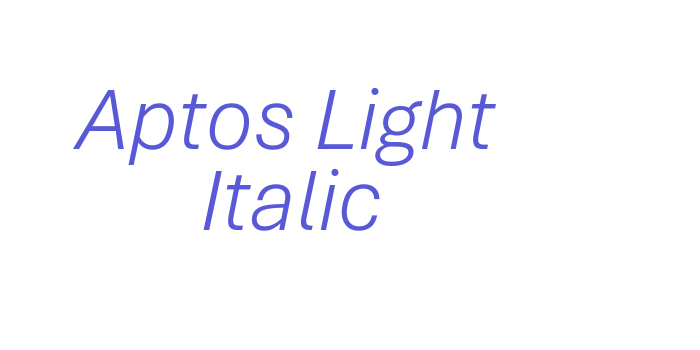 Aptos Light Italic Font Download