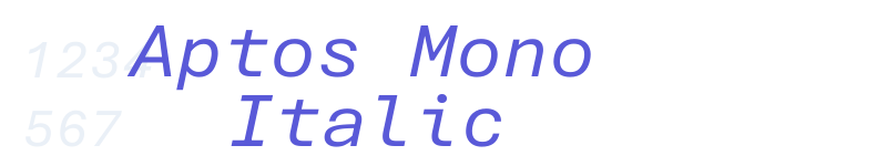 Aptos Mono Italic-related font