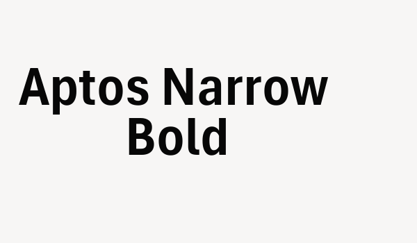 Aptos Narrow Bold Font