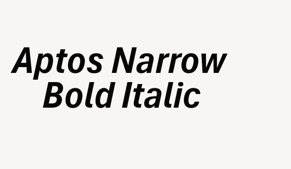 Aptos Narrow Bold Italic Font