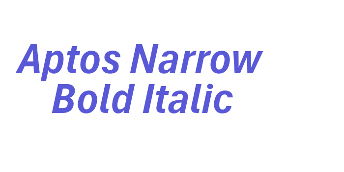 Aptos Narrow Bold Italic Font Download